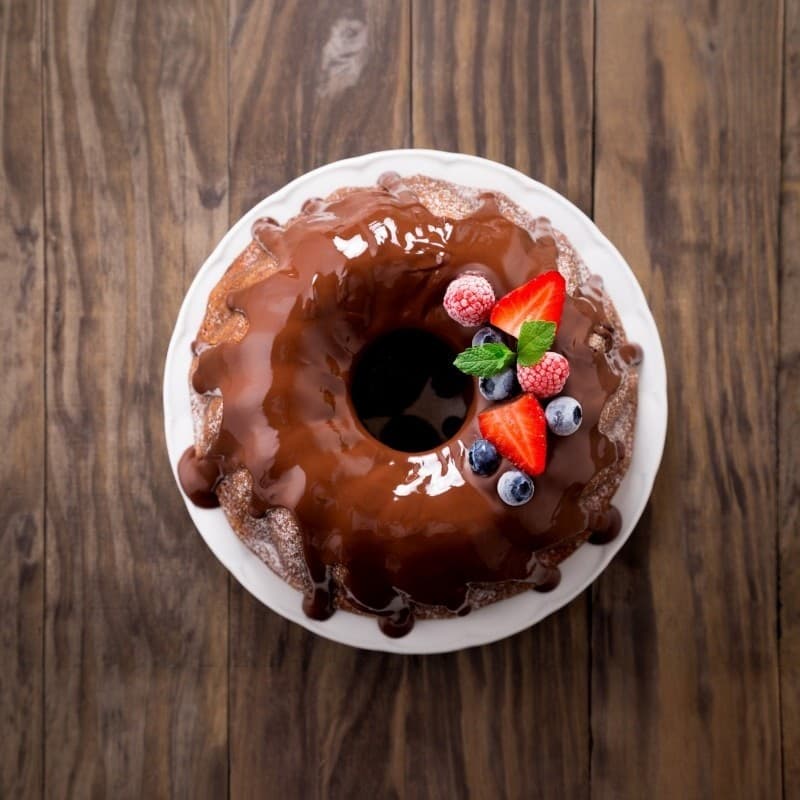 Alpina - Teglia 2 in 1 per torte e ciambelle con rivestimento antiaderente 26x7 cm - 10