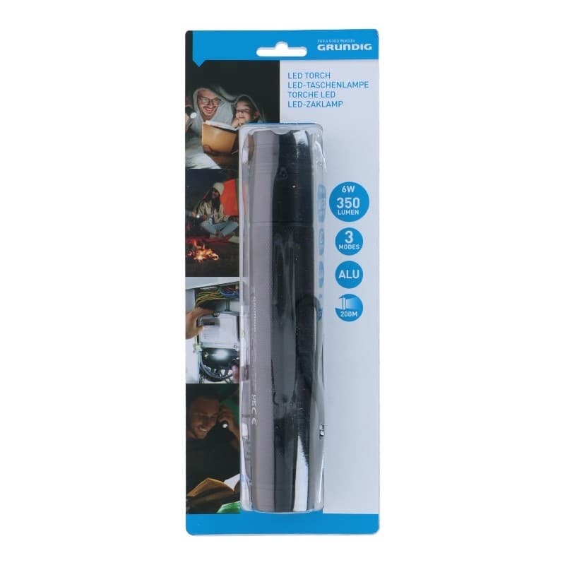 Grundig - Torcia LED in alluminio 350 lumen 6W - 5