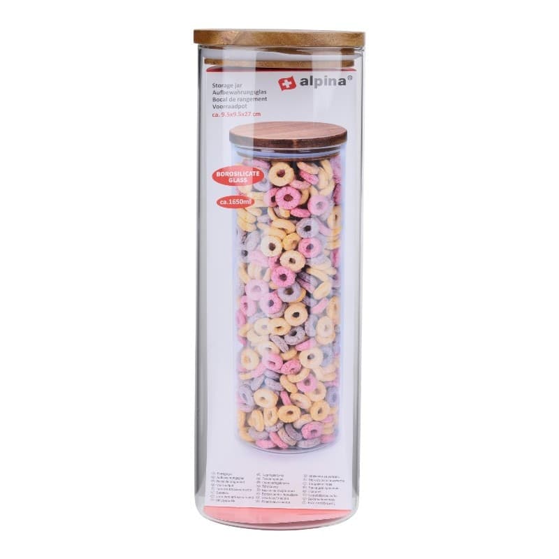 Alpina - Contenitore per alimenti in vetro con coperchio 1650 ml - 3