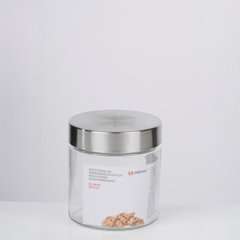 Alpina - Barattolo di vetro / Contenitore per alimenti con tappo a vite 500 ml 11 cm - 2