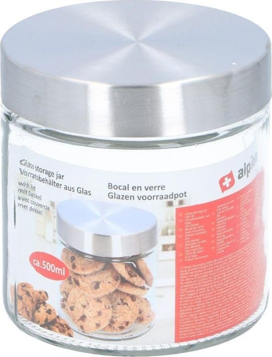 Alpina - Barattolo di vetro / Contenitore per alimenti con tappo a vite 500 ml 11 cm - 4