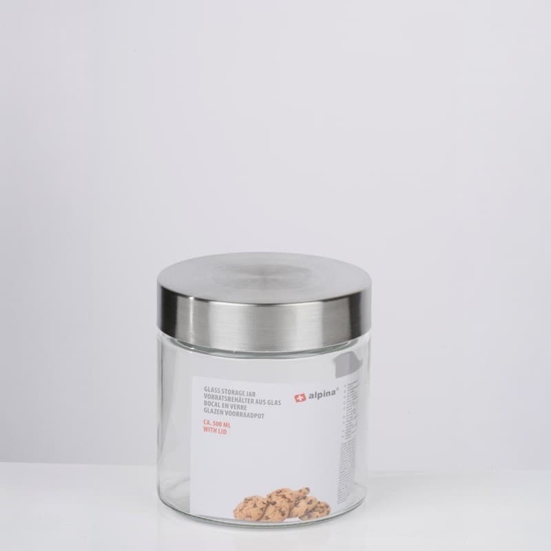 Alpina - Barattolo di vetro / Contenitore per alimenti con tappo a vite 500 ml 11 cm - 5