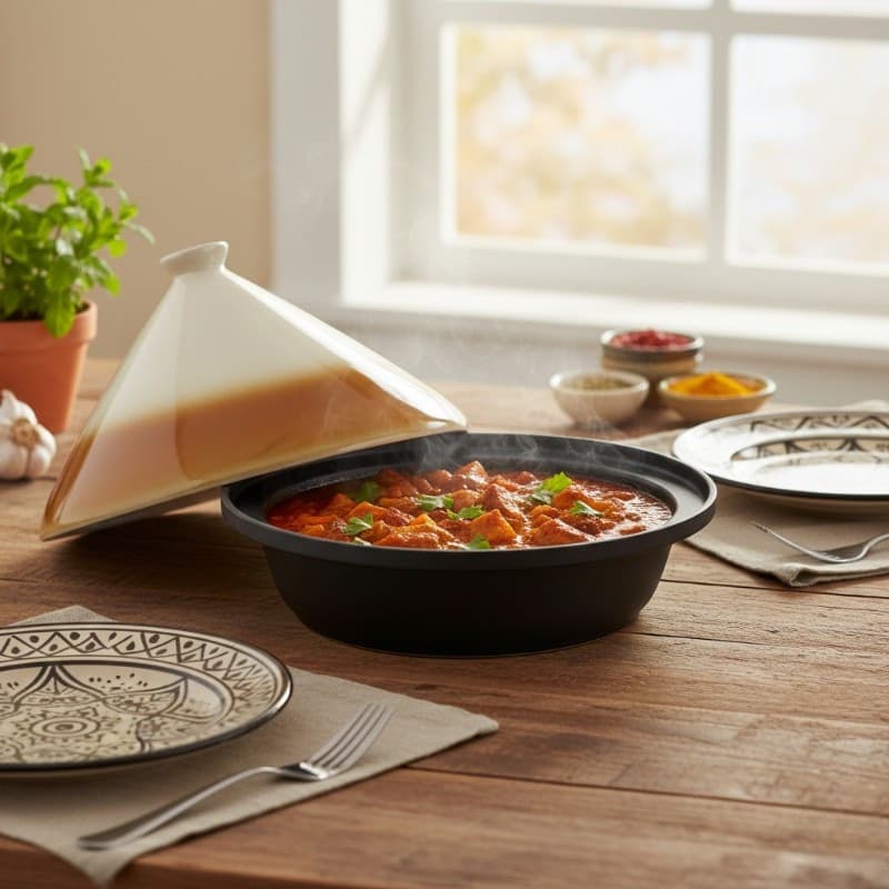 Alpina - Pentola per tajine con coperchio conico in ceramica 30x25 cm 2,5 L - 3