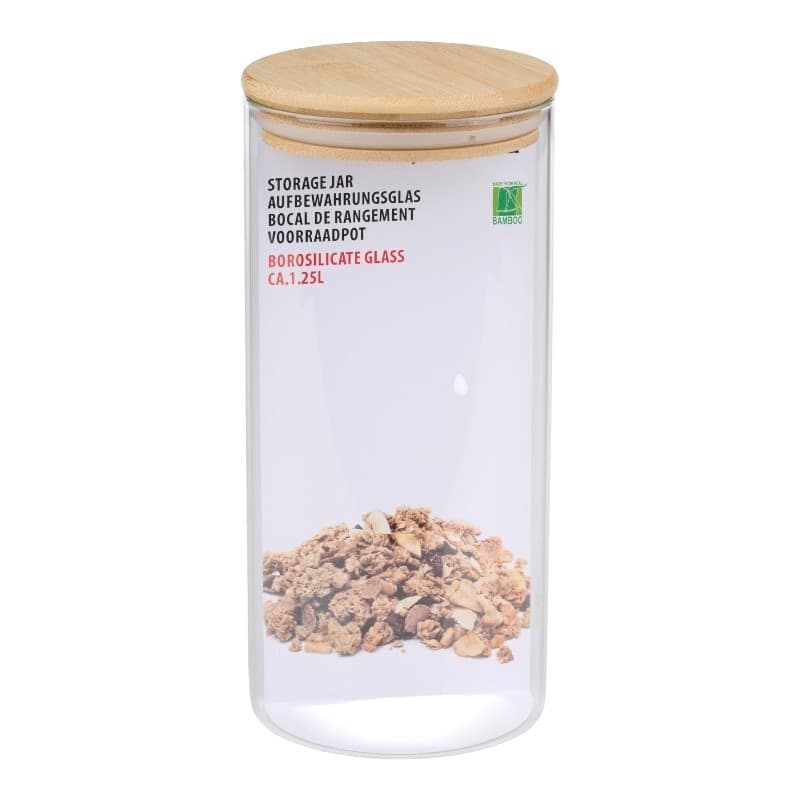 Alpina - Contenitore per alimenti in vetro con coperchio 1250 ml 10 x 21 cm - 2
