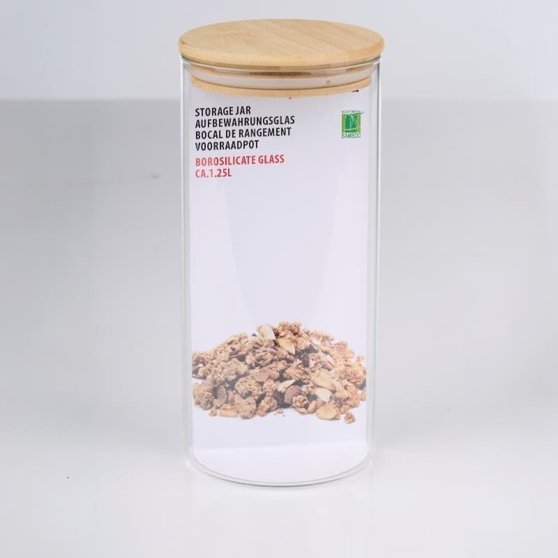 Alpina - Contenitore per alimenti in vetro con coperchio 1250 ml 10 x 21 cm - 4