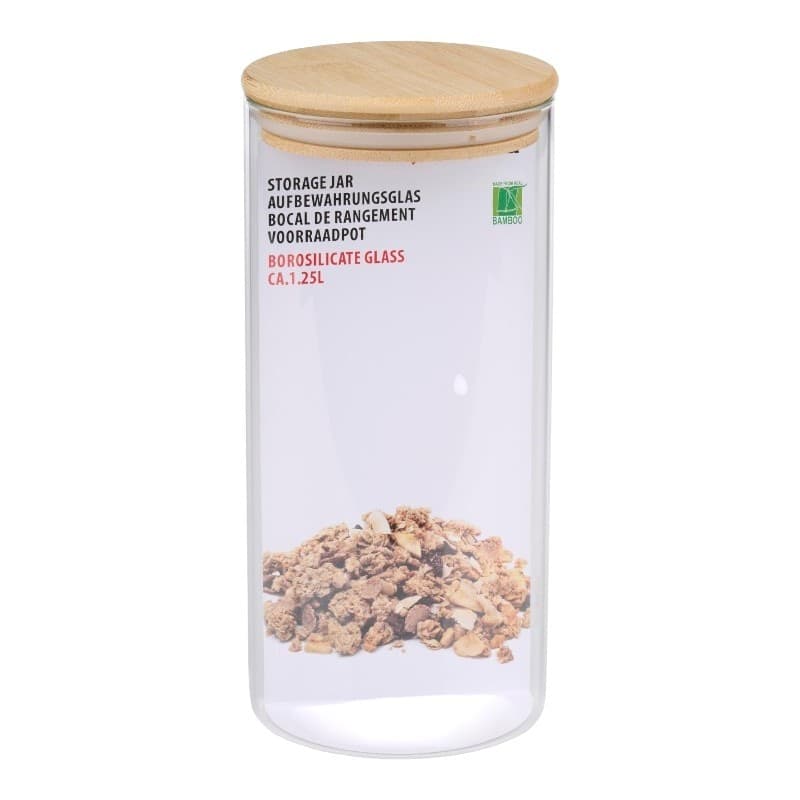Alpina - Contenitore per alimenti in vetro con coperchio 1250 ml 10 x 21 cm - 6