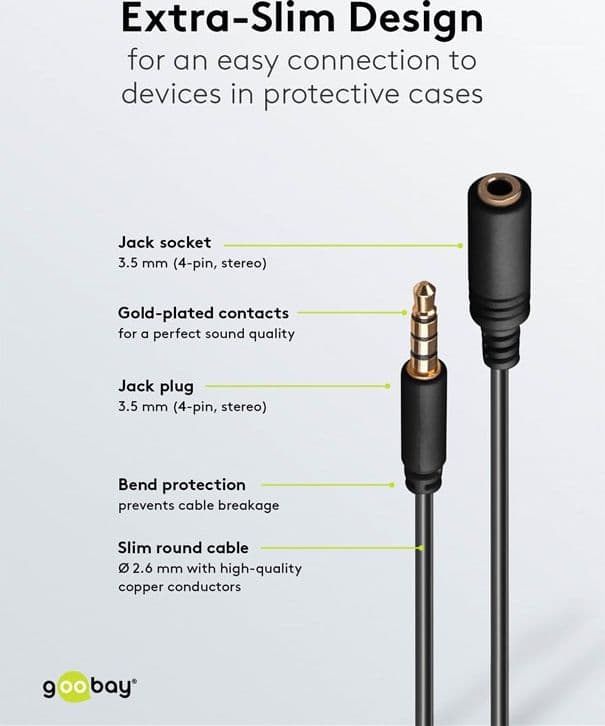 Cavo Prolunga Stereo 3.5 mm M/F 4Pin 1 m Nero - 9