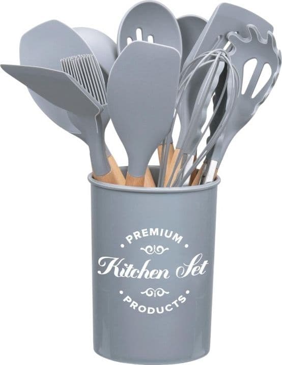Alpina - Set di utensili da cucina in silicone con supporto, 12 pezzi - 11