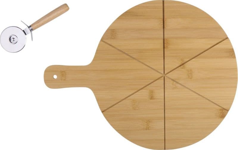 Alpina - Set per servire la pizza, tagliere da 34 cm + coltello - 2