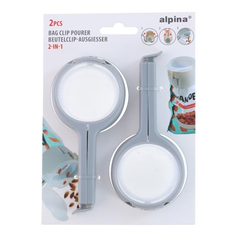 Alpina - Clip 2 in 1 per chiusura confezioni con dispenser (2 pezzi) - 14