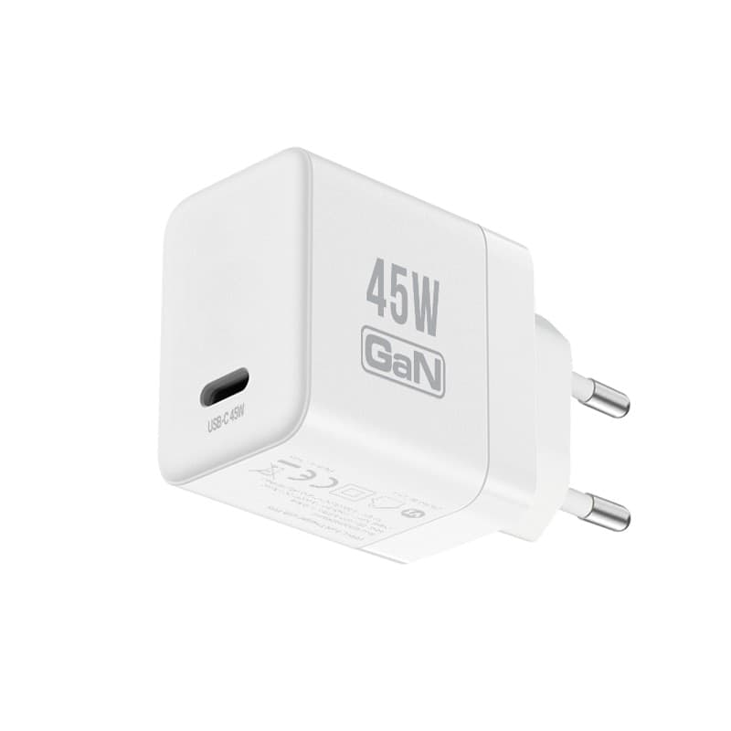 Crong Ultra Compact GaN - Caricabatterie da parete USB-C 45W PD 3.0 con PPS (bianco) - 9