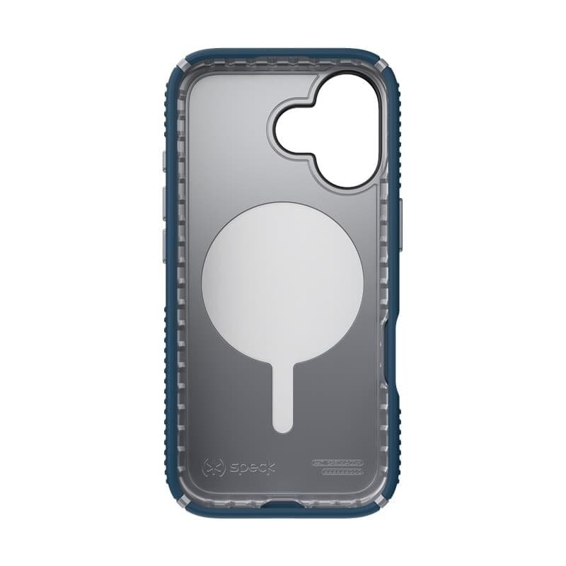 Speck Presidio2 Grip MagSafe - Custodia per iPhone 17 (Deep Sea/Argento metallizzato) - 19