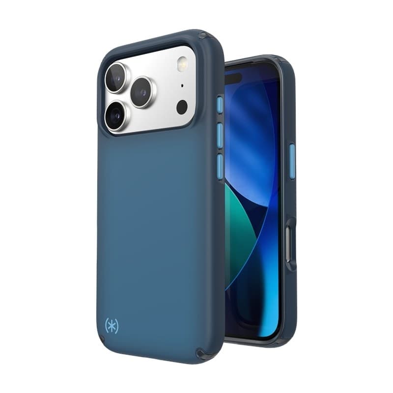 Speck Presidio Lux MagSafe - Custodia per iPhone 17 Pro (Deep Sea Fade / Nero / Spell Blue) - 11