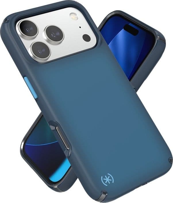 Speck Presidio Lux MagSafe - Custodia per iPhone 17 Pro (Deep Sea Fade / Nero / Spell Blue) - 20