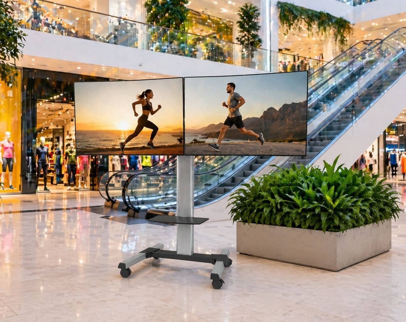 Supporto a Pavimento per 2 TV LED/LCD 25-55'' per Video Wall - 10