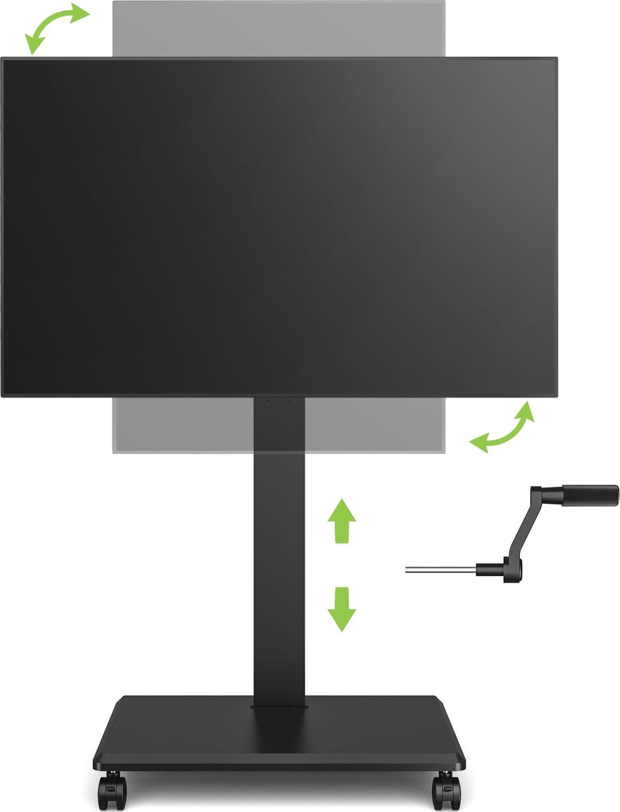 Supporto da Pavimento per TV da 42'' a 75'' con Regolazione Orizzontale o Verticale Nero - 4
