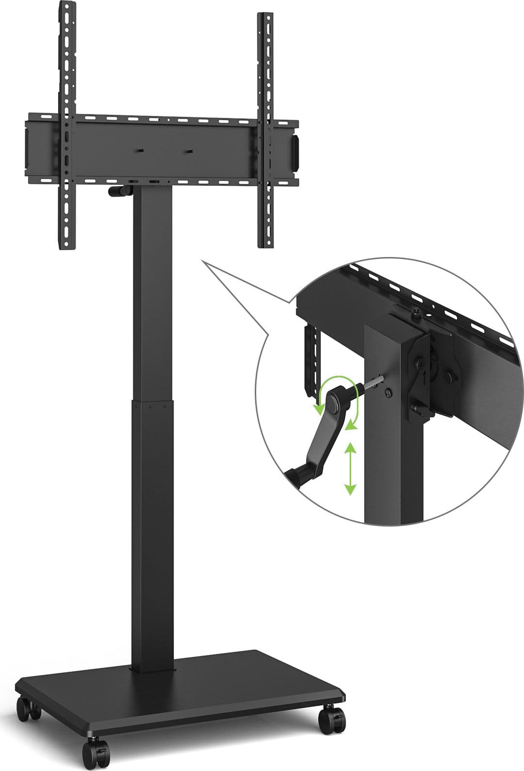 Supporto da Pavimento per TV da 42'' a 75'' con Regolazione Orizzontale o Verticale Nero - 9