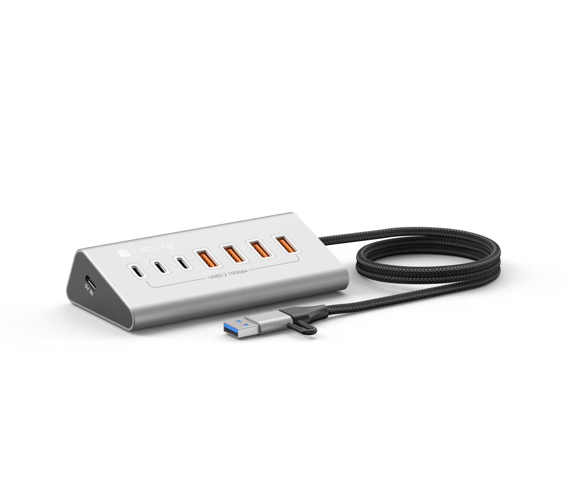 Hub USB 3.2 Gen2 a 4 porte USB-A, 3p USB-C&trade in Metallo - 6