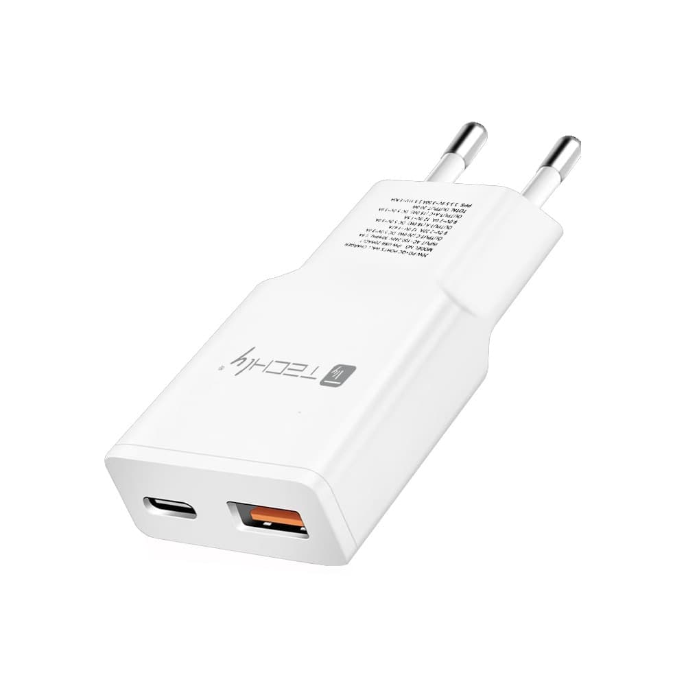 Caricatore Alimentatore USB-C&trade 20W e USB-A QC da Muro - 10
