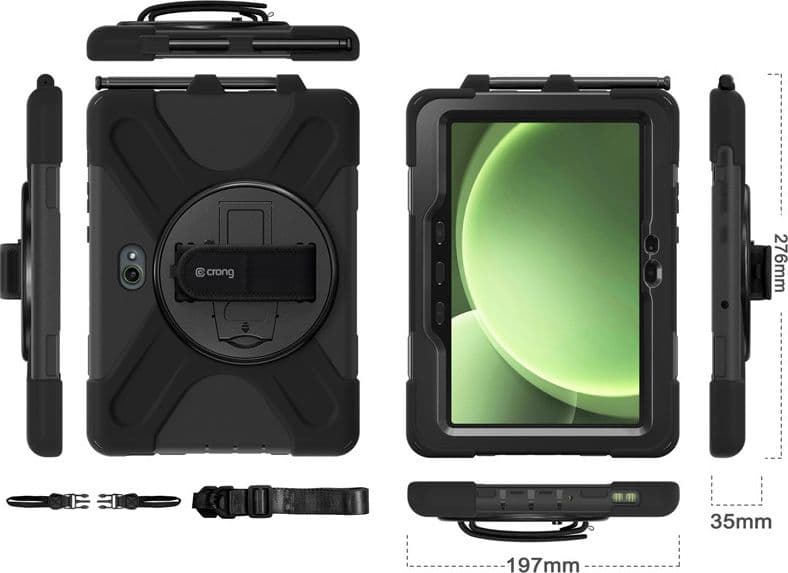 Crong Defender Plus - Custodia blindata per Samsung Galaxy Tab Active5 Pro 10.1" (nero) - 10