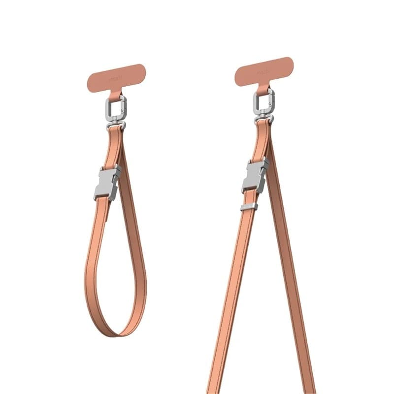 Moshi 2-in-1 Wrist & Body Strap with Adapter - Cordino per telefono in ecopelle (corallo nebbia) - 11