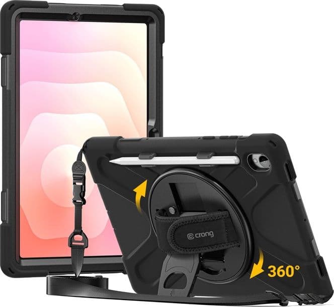 Crong Defender Plus – Custodia rinforzata per Samsung Galaxy Tab S11 11” (nera) - 11