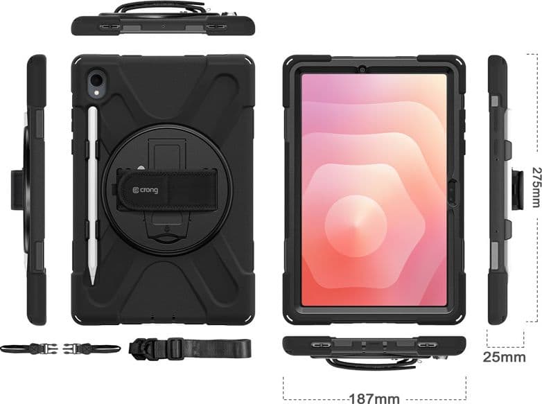 Crong Defender Plus – Custodia rinforzata per Samsung Galaxy Tab S11 11” (nera) - 10