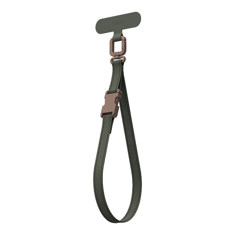Moshi 2-in-1 Wrist & Body Strap with Adapter - cordino per telefono in ecopelle (verde muschio) - 2