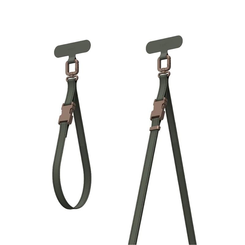 Moshi 2-in-1 Wrist & Body Strap with Adapter - cordino per telefono in ecopelle (verde muschio) - 11