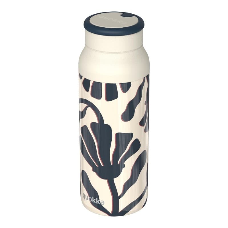 Quokka Echo - Bottiglia in acciaio inossidabile da 690 ml con manico in silicone (foglie astratte) - 4