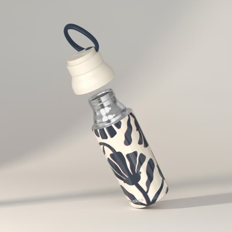 Quokka Echo - Bottiglia in acciaio inossidabile da 690 ml con manico in silicone (blu crepuscolo) - 3