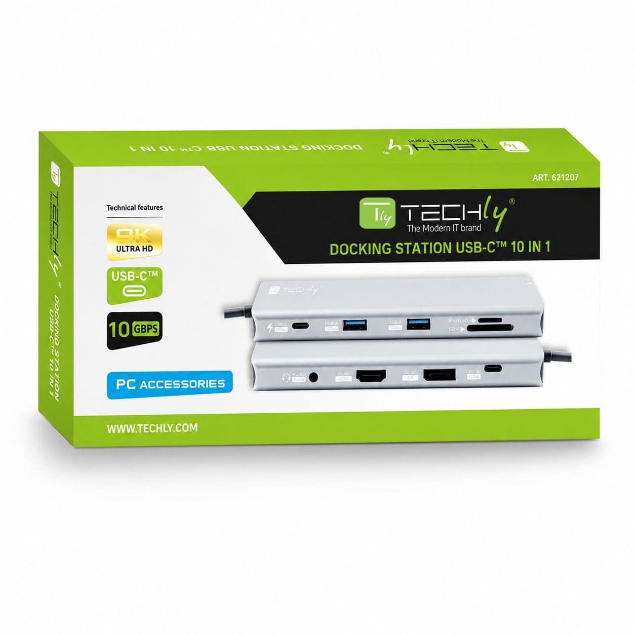 Docking Station 10 in 1 USB-C&trade USB HDMI DP Lettore SD/TF RJ45 2.5G/PD Hub Multiporta - 13