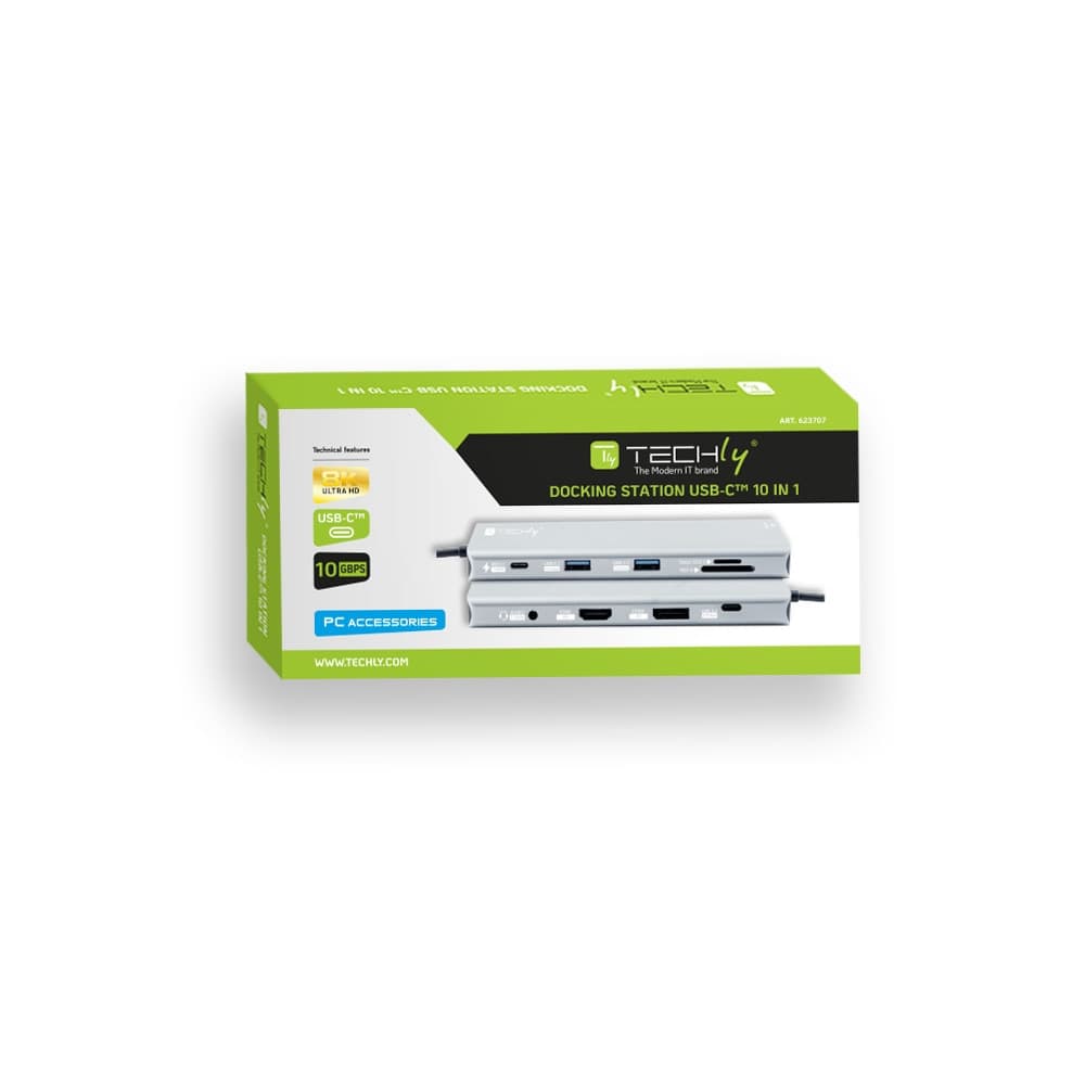 Docking Station 10 in 1 USB-C&trade USB HDMI DP Lettore SD/TF RJ45 2.5G/PD Hub Multiporta - 7