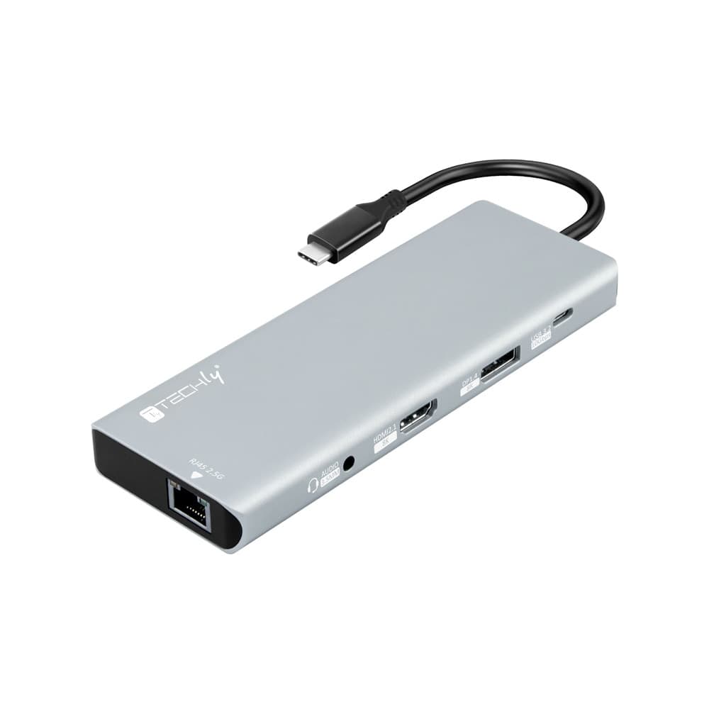 Docking Station 10 in 1 USB-C&trade USB HDMI DP Lettore SD/TF RJ45 2.5G/PD Hub Multiporta - 8