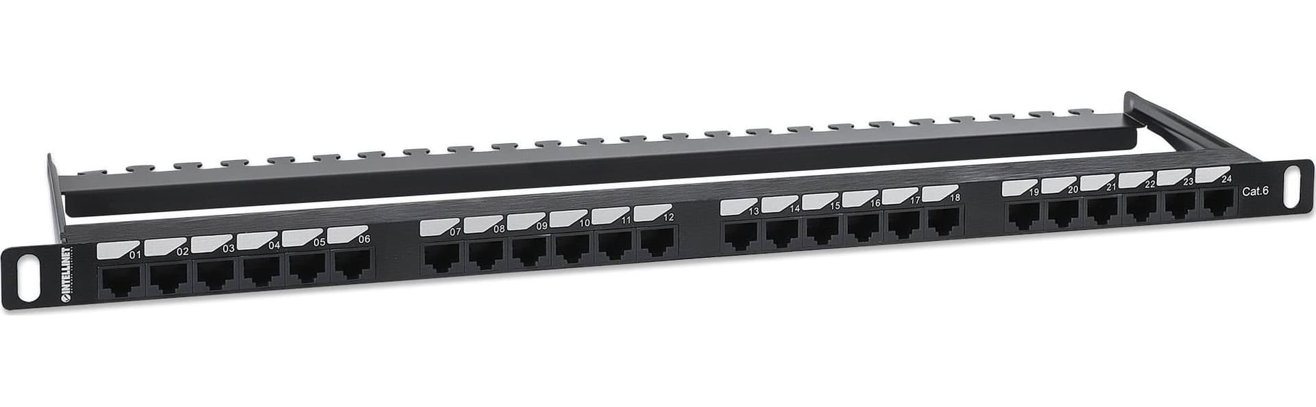 Pannello Patch UTP 24 Posti RJ45 0,5 U Cat. 6 Nero - 2
