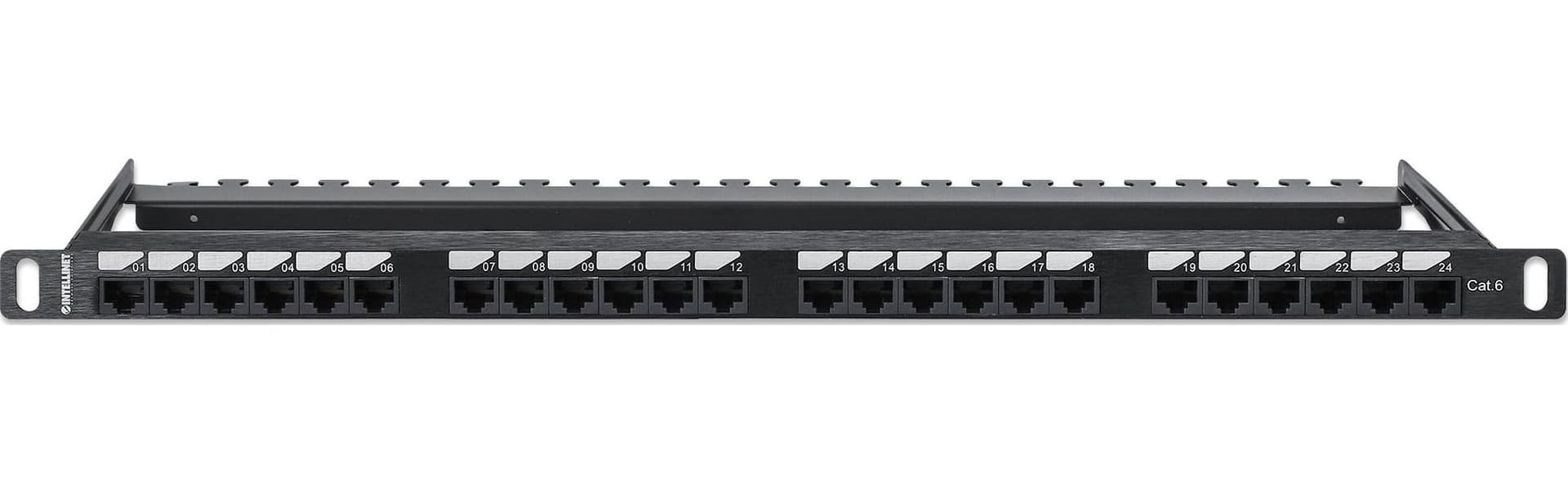 Pannello Patch UTP 24 Posti RJ45 0,5 U Cat. 6 Nero - 6
