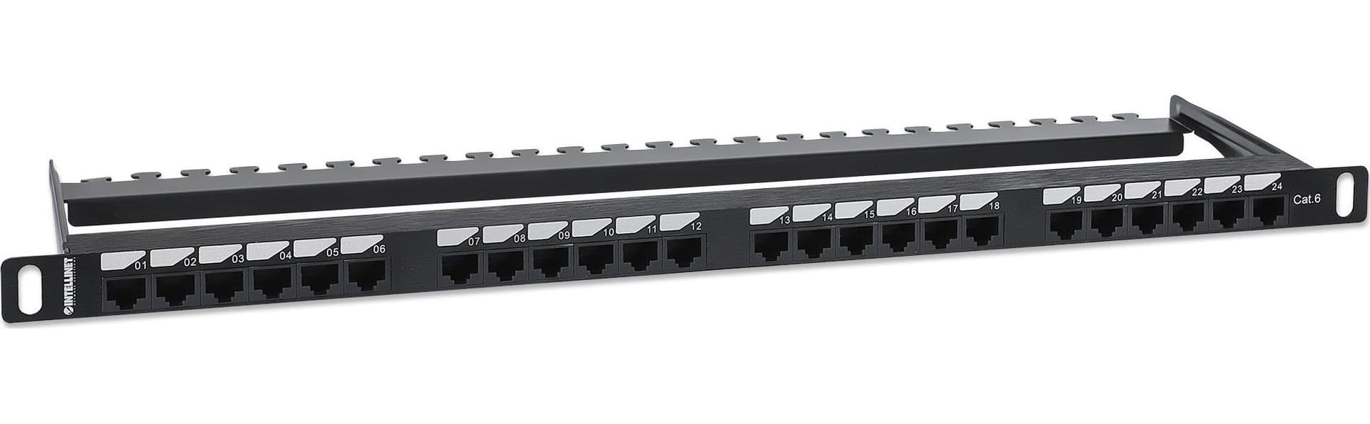 Pannello Patch UTP 24 Posti RJ45 0,5 U Cat. 6 Nero - 8
