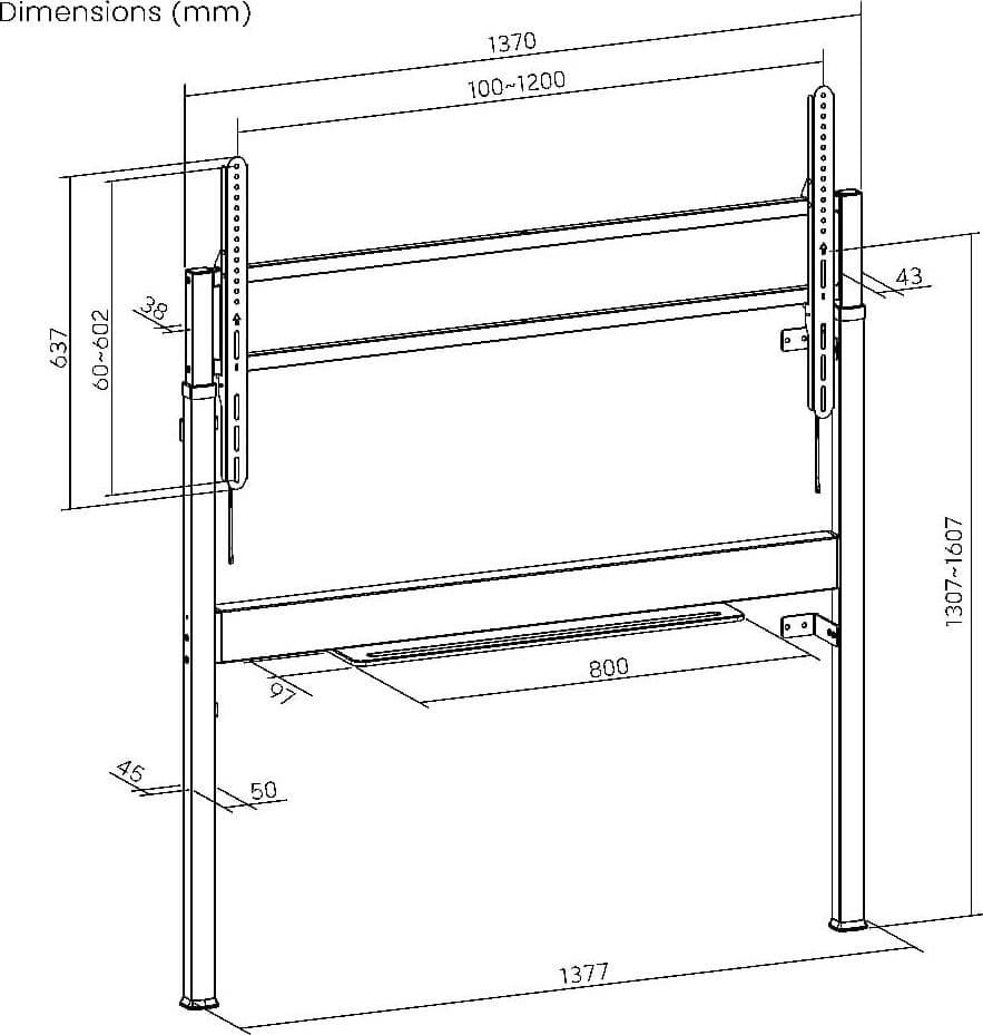 Supporto TV Slimfit Motorizzato da Parete con Altezza Regolabile per TV da 60-110'' con Telecomando - 2