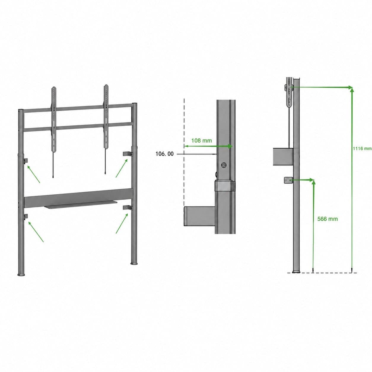 Supporto TV Slimfit Motorizzato da Parete con Altezza Regolabile per TV da 60-110'' con Telecomando - 12
