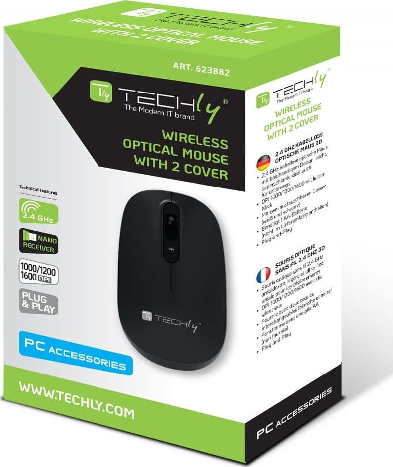 Mouse Ottico Wireless 2.4 GHZ 3D 1000/1200/1600 Dpi Nero o Bianco - 2