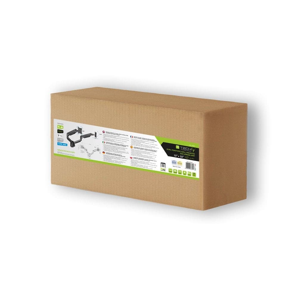 Staffa a Muro con Molla a Gas per due Monitor 13-32'' - 2