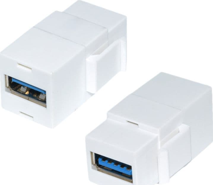 Adattatore Keystone 2x USB 3.0 A Femmina Bianco - 4