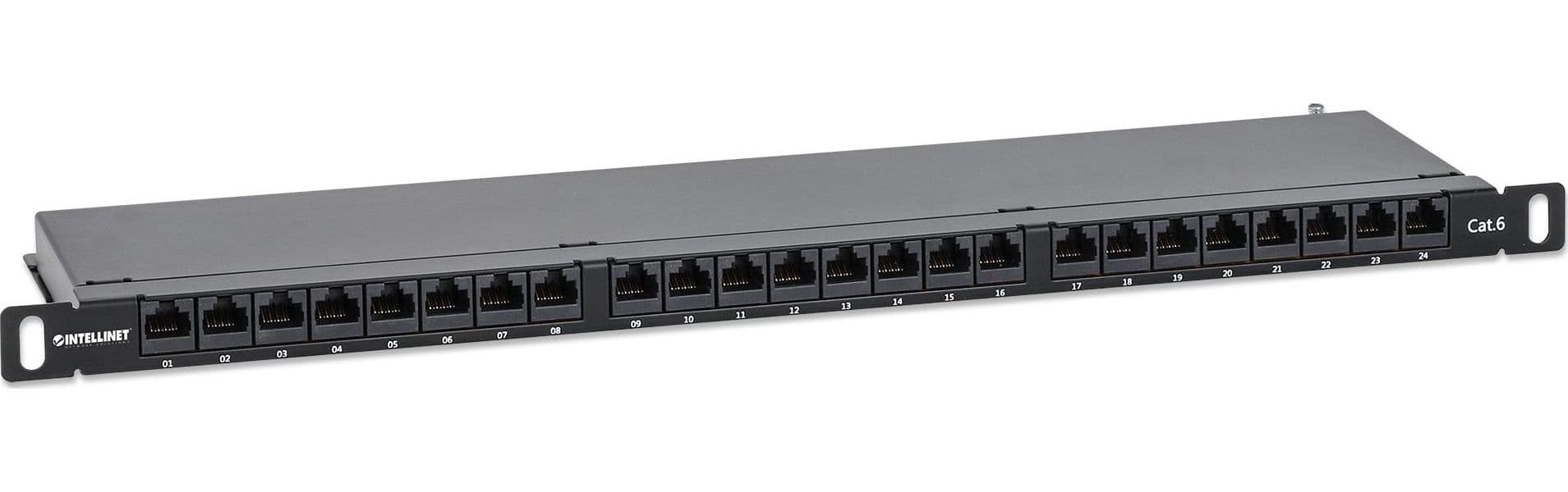 Pannello Patch UTP 24 Posti RJ45 0,5 U Cat. 6 Nero - 5