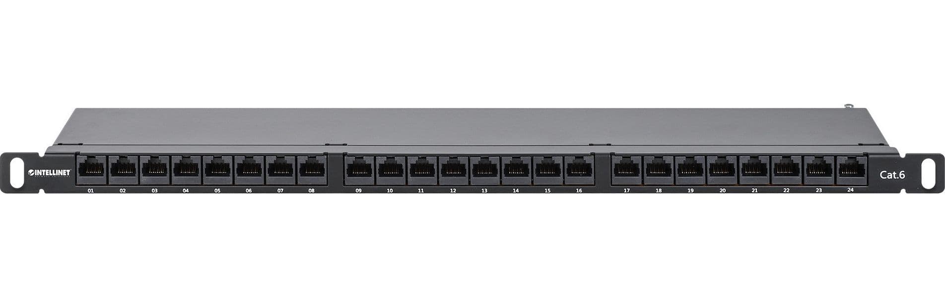 Pannello Patch UTP 24 Posti RJ45 0,5 U Cat. 6 Nero - 10