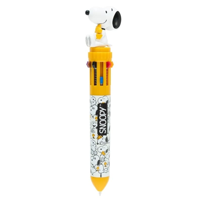 Snoopy - Penna a sfera automatica a 10 colori con personaggio 3D della collezione Lazy Days - 3