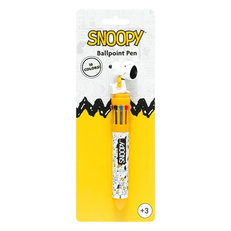 Snoopy - Penna a sfera automatica a 10 colori con personaggio 3D della collezione Lazy Days - 8