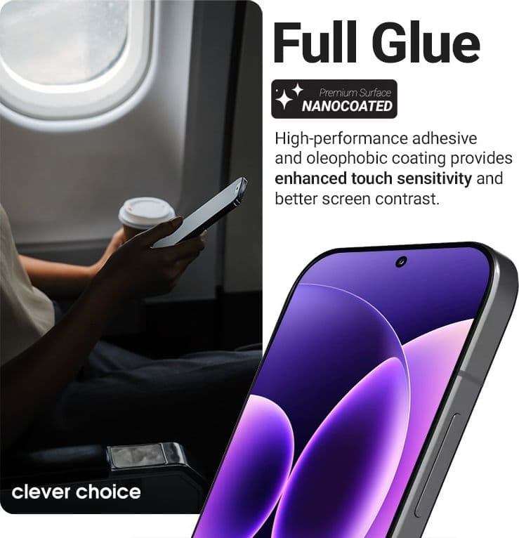 Crong 3D Armour Glass Lite - Vetro temperato Full Glue per Xiaomi 17 - 13