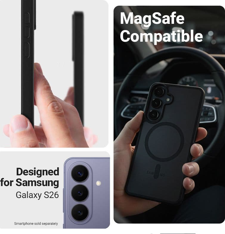 Custodia Crong Hybrid Matte Magnetic - MagSafe per Samsung Galaxy S26 (lavanda) - 6