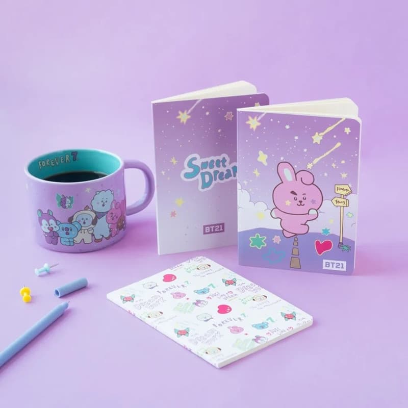 BT21 - Set di quaderni COOKY A6 (3 pezzi) - 6