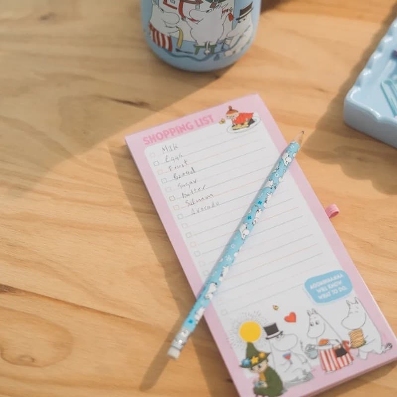 Moomins - Quaderno magnetico / lista della spesa per il frigorifero + matita (10 x 21 cm) - 15
